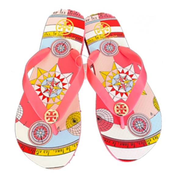 TORY BURCH FLIP FLOP PARADISE PINK SIZE 9 - Picture 2 of 4